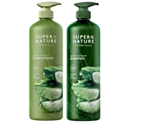 (2 PACK) Super Nature Potent Aloe Moisturizing (1) Shampoo and (1) Conditioner, 30 fl oz   XALEZ TM Specialty Box