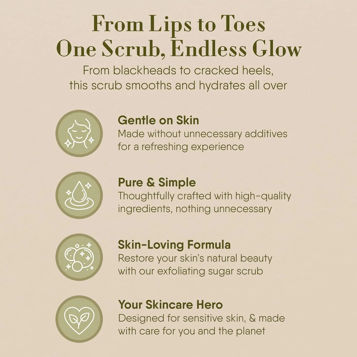 360Feel Fragrance Free Sugar Body Scrub - Great for Exfoliating Bodyscrub Acne Scars Stretch Marks Foot Scrub Great Gifts For Women - 8 Fl Oz