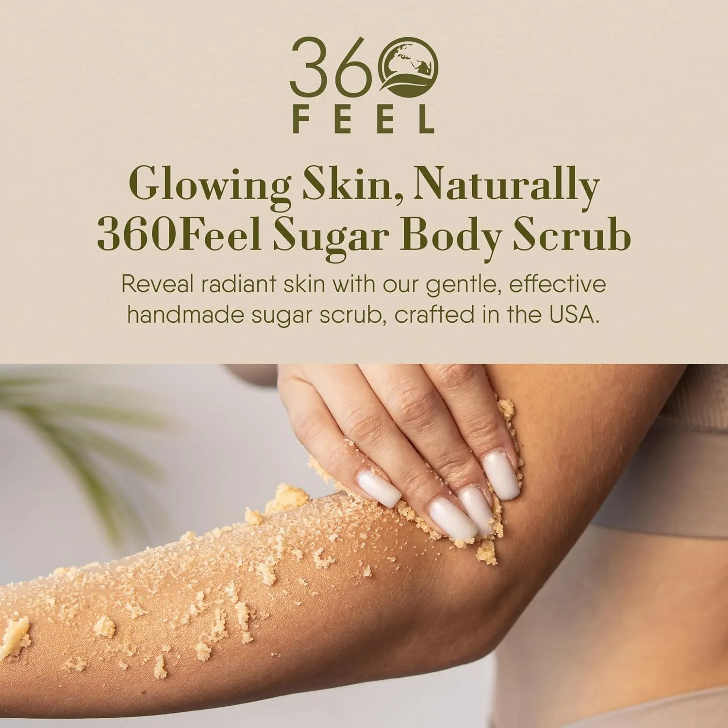 360Feel Lavender Patchouli Sugar Body Scrub - Great for Exfoliating Bodyscrub Acne Scars Stretch Marks Foot Scrub Great Gifts For Women - 8 Fl Oz