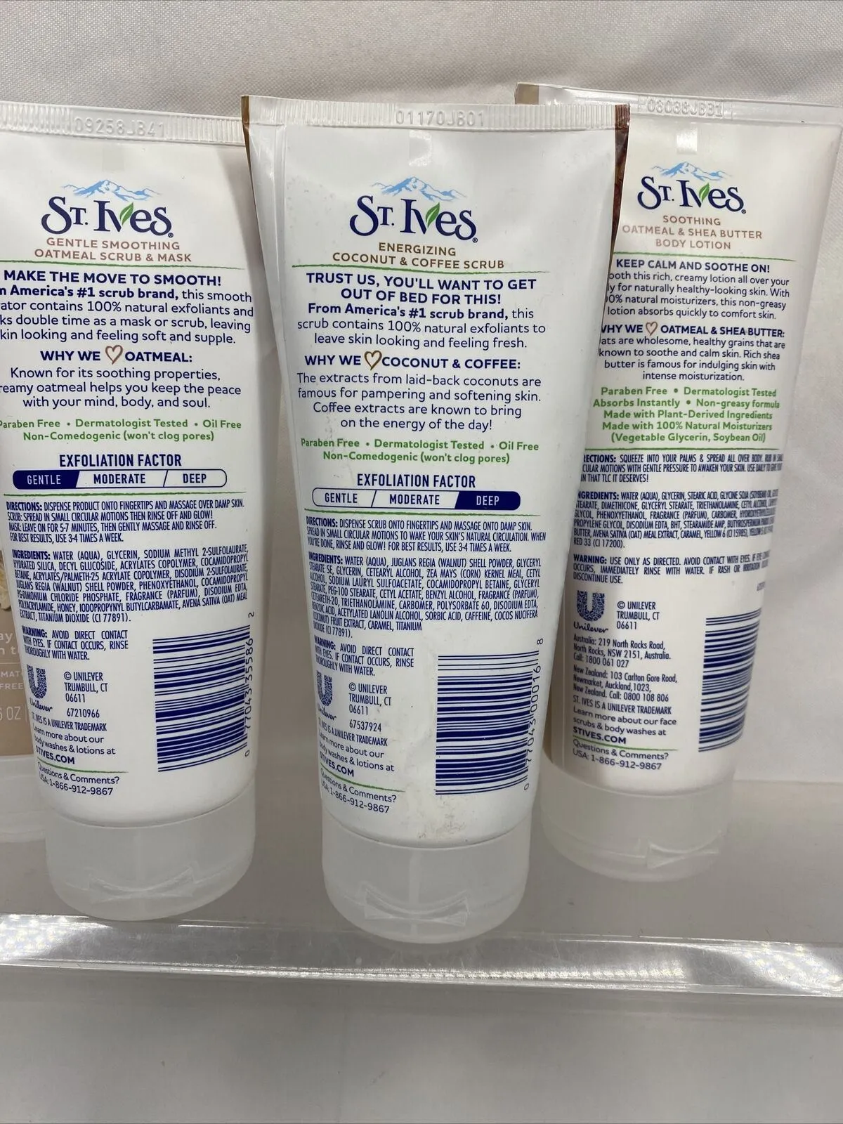 (4) St. Ives Gentle Smoothing Oatmeal Scrub & Mask Body Lotion Coffee mix  6oz