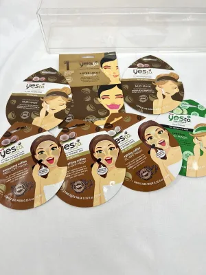 (7) Yes To Coconut Energizing Coffee  Scrub Peel Off Mask Mud Lip Kit Cucumber
