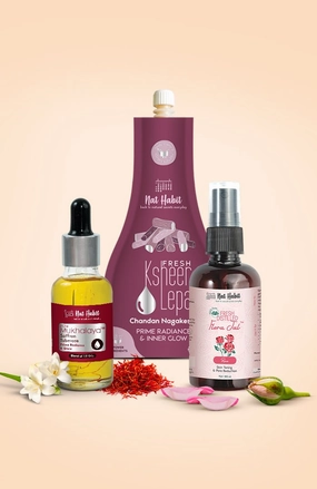 <strong>Pure Gulab Jal, Saffron Tuberose Mukhalaya & Chandan Nagakesar Lepa Combo</strong> <br><i>Combo Pack of 3</i>