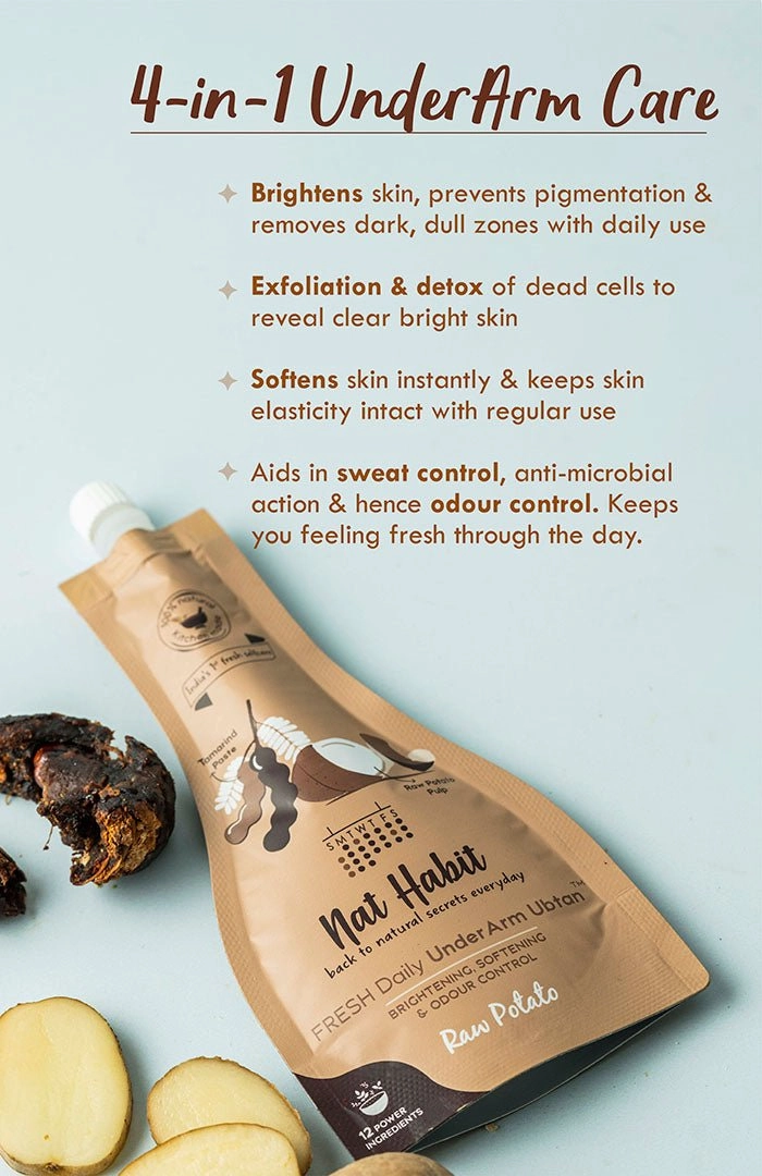 <strong>Raw Potato UnderArm Ubtan</strong> <br><i>Brightening, Softening & Odour Control</i>