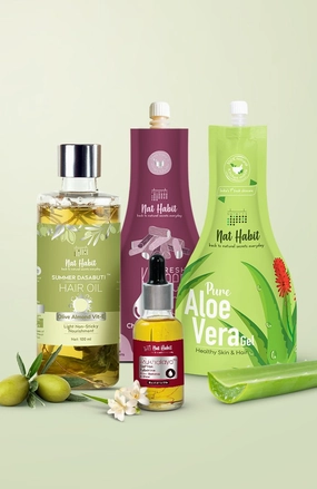 <strong>Saffron Tuberose Mukhalaya, Pure Aloe Gel, Olive Almond Hair Oil & Chandan Nagakesar Lepa Combo</strong> <br><i>Combo Pack of 4</i>
