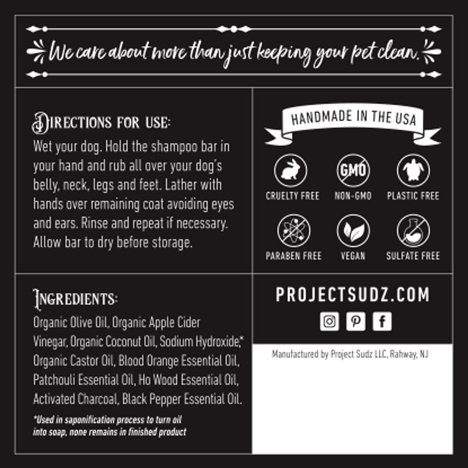 Activated Charcoal Organic Bar Shampoo for Dogs | Odor Eliminating, Deep Cleaning Natural Dog Bar (2)
