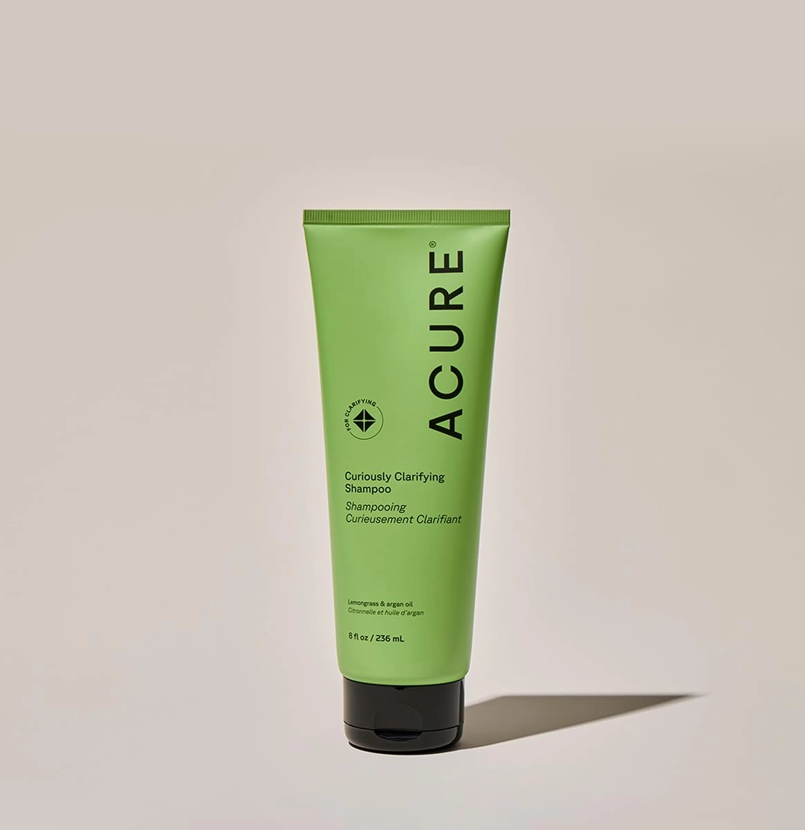 Acure Curiously Clarifying Shampoo – Lemongrass & Argan Oil - Refresh & Detoxify Hair with a Deep-Cleansing Formula that Removes Buildup & Excess Oil, 8 Fl Oz