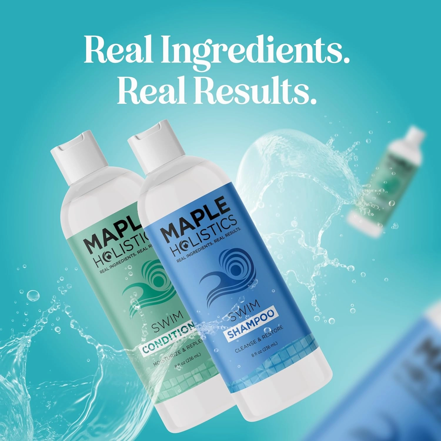 After Swim Shampoo and Conditioner Set - Chlorine Shampoo and Conditioner for Swimmers with Tea Tree and Rosemary Oil - Clarifying Shampoo for Hard Water Chlorine and Saltwater with Replenishing Oils