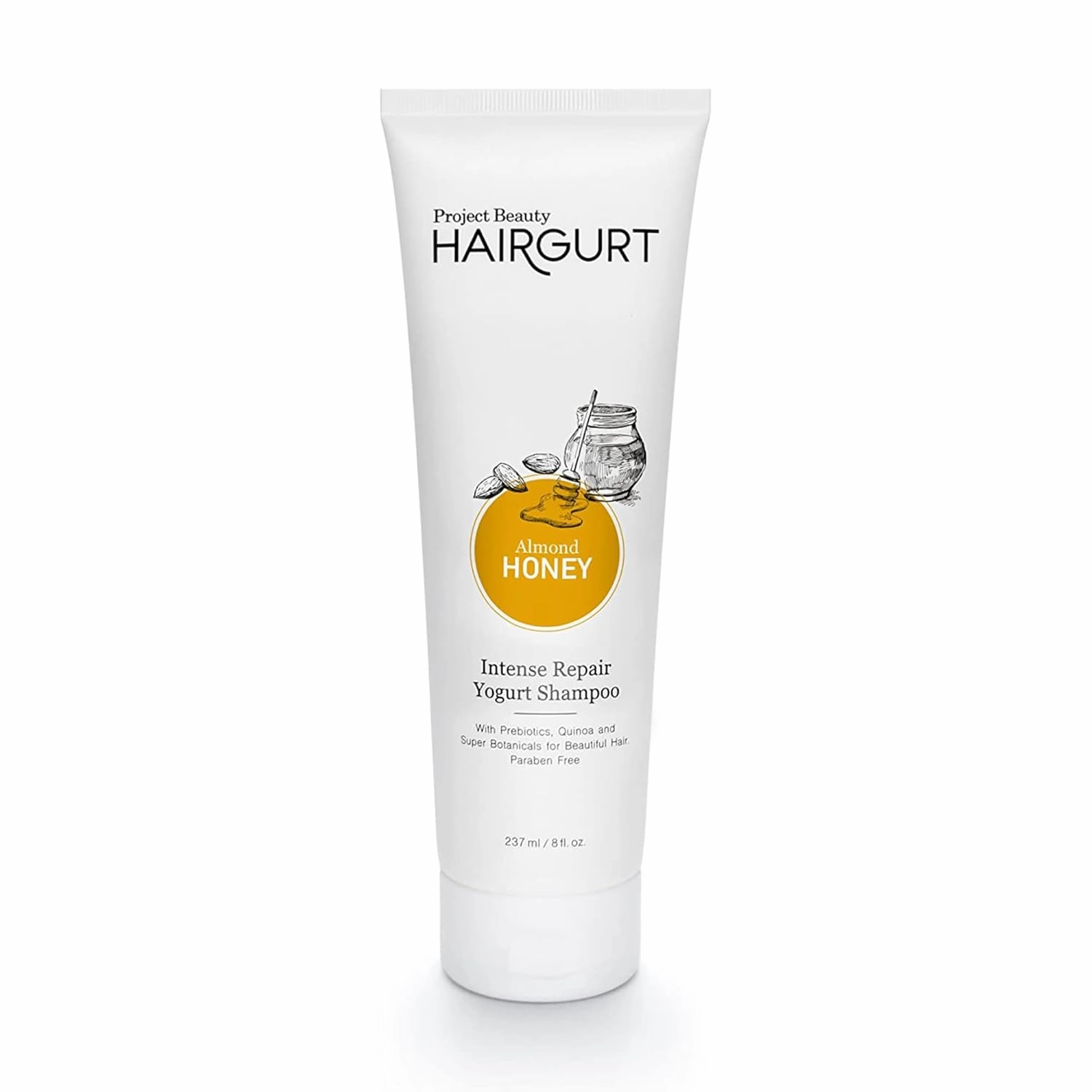 Almond Honey Intense Repair Yogurt Shampoo – Deep Moisturizing Cleanser for Dry & Damaged Hair – Sulfate-Free, Natural Ingredients, 8 oz