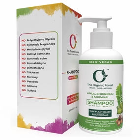 Amla Shampoo with Reetha & Shikakai - Sulfate & Paraben Free for Hair Fall Control, Moisturizing, Anti-Dandruff | Infused with Coconut & Castor Oils | Organic for Dry & Oily Scalp Care