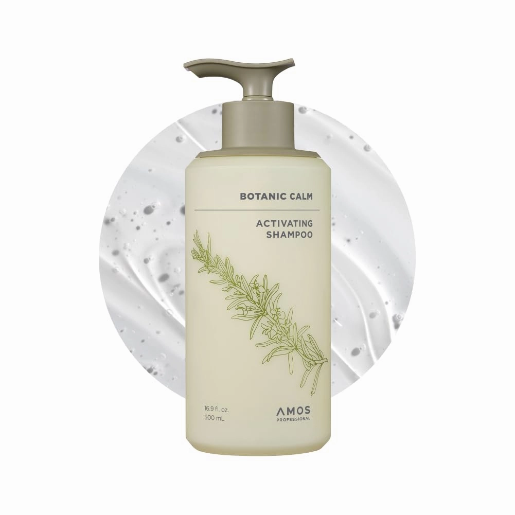 AMOS PROFESSIONAL Botanic Calm Activating Shampoo l Vegan Scalp & Hair Strengthening Shampoo with Rosemary and Biotin, Sulfate Free, 16.9 fl.oz