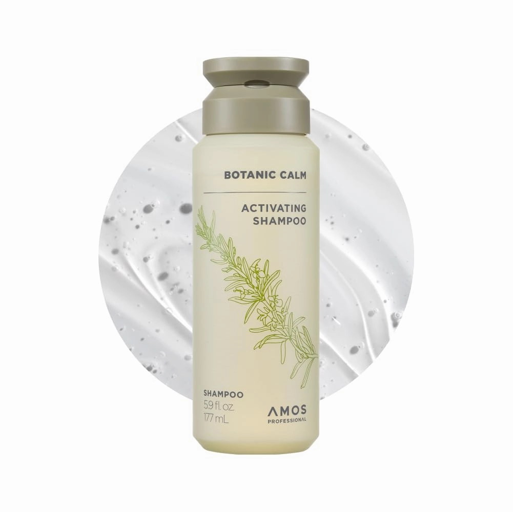 AMOS PROFESSIONAL Botanic Calm Activating Shampoo l Vegan Scalp & Hair Strengthening Shampoo with Rosemary and Biotin, Sulfate Free, 5.9 fl.oz