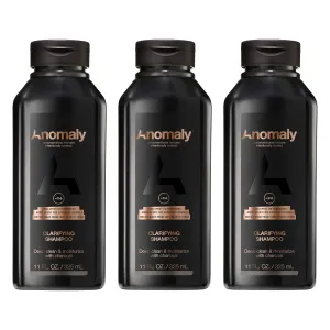 Anomaly Vegan Eucalyptus Clarifying Charcoal Scalp Shampoo for Build Up | Sulfate Free & Paraben Free |for Women & Men| Eco Friendly Sustainable Packaging from Ocean Plastic, 11 fl. oz. (Pack of 3)