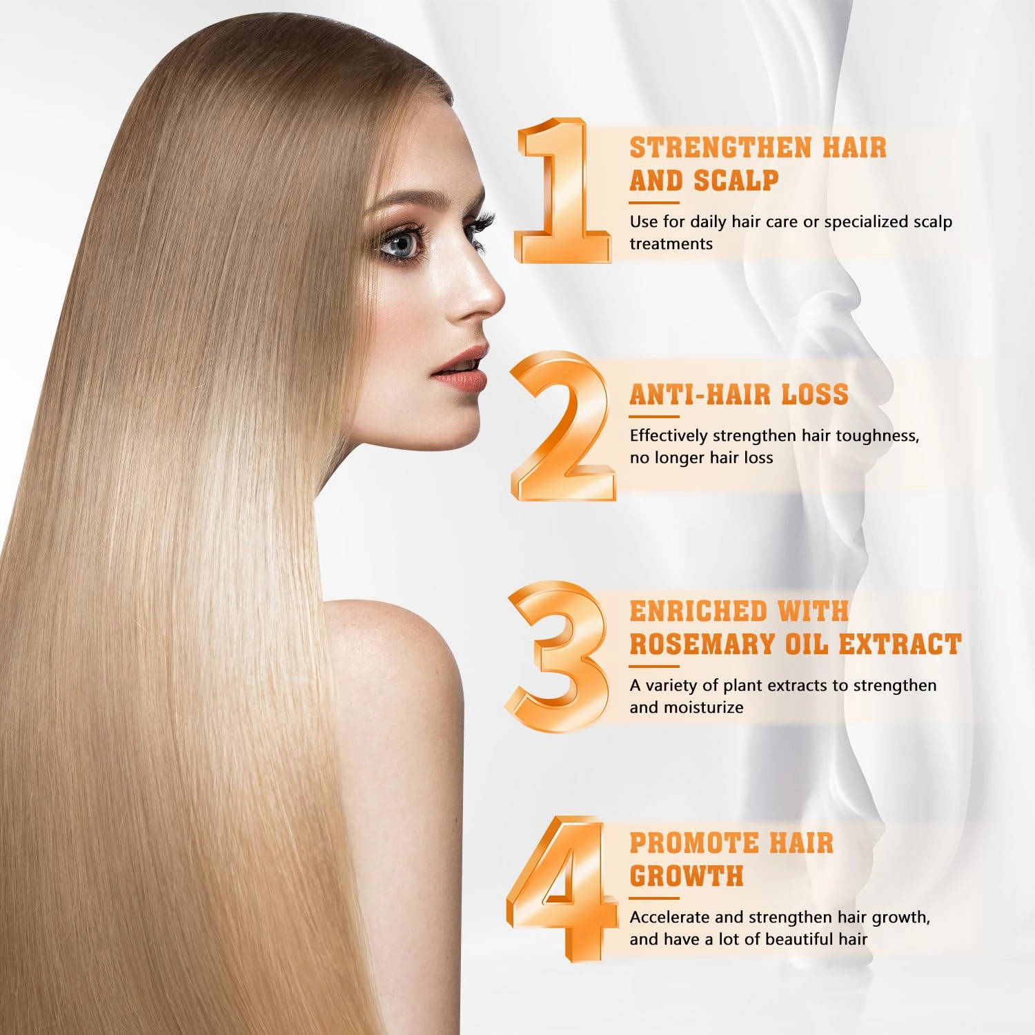 Anti-Hair Fall Hair Loss Shampoo, Anti Hair Loss Shampoo, Anti-Hair Fall Promote Hair Growth Shampoo, Rich in Various Plant Extracts Shampoo, for All Hair Types, 300ml (2PCS)