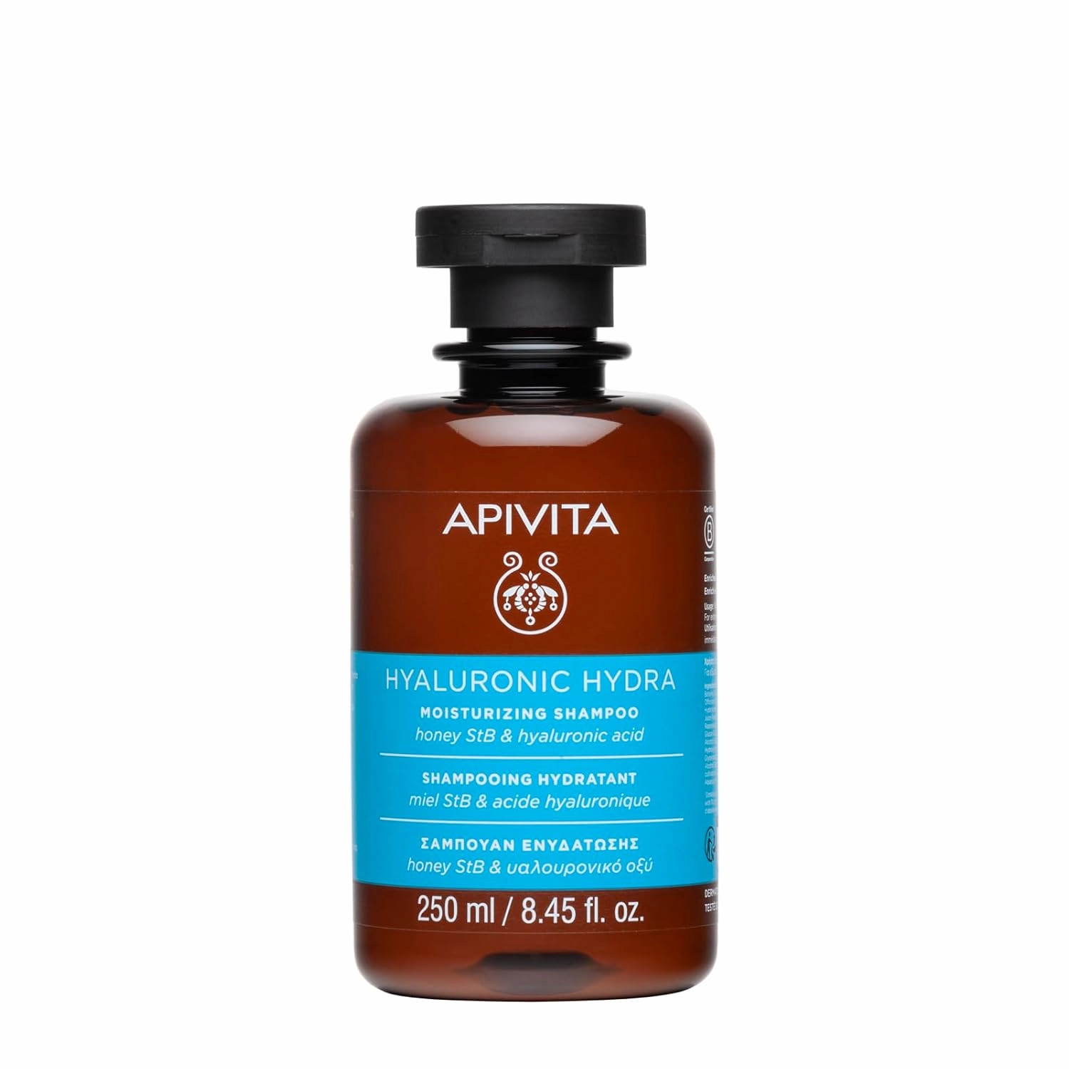 Apivita Hydration Shampoo | Moisturizing with Hyaluronic Acid, Aloe & Honey, 250 mL / 8.45 Fl Oz