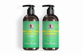 Apple Cider Vinegar & Aloe Vera Shampoo and Conditioner Set, Clarifying Hair Care Duo