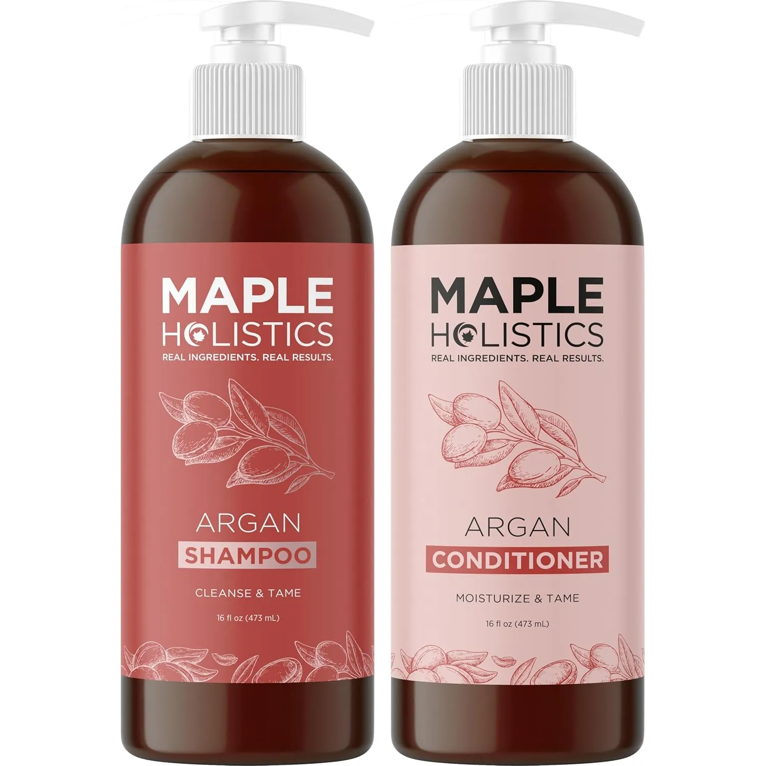 Argan Oil Shampoo and Conditioner for Dry Hair - Paraben and Sulfate Free Shampoo and Conditioner Set for Dry Hair Frizz Curl Care and Split Ends - Moisturizing Argan Shampoo and Conditioner Set