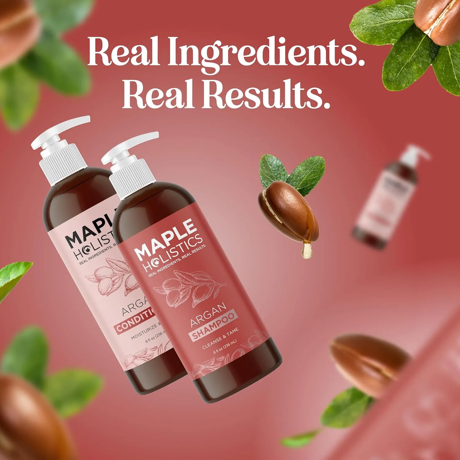 Argan Oil Shampoo and Conditioner for Dry Hair - Paraben and Sulfate Free Shampoo and Conditioner Set for Dry Hair Frizz Curl Care and Split Ends - Moisturizing Argan Shampoo and Conditioner Set