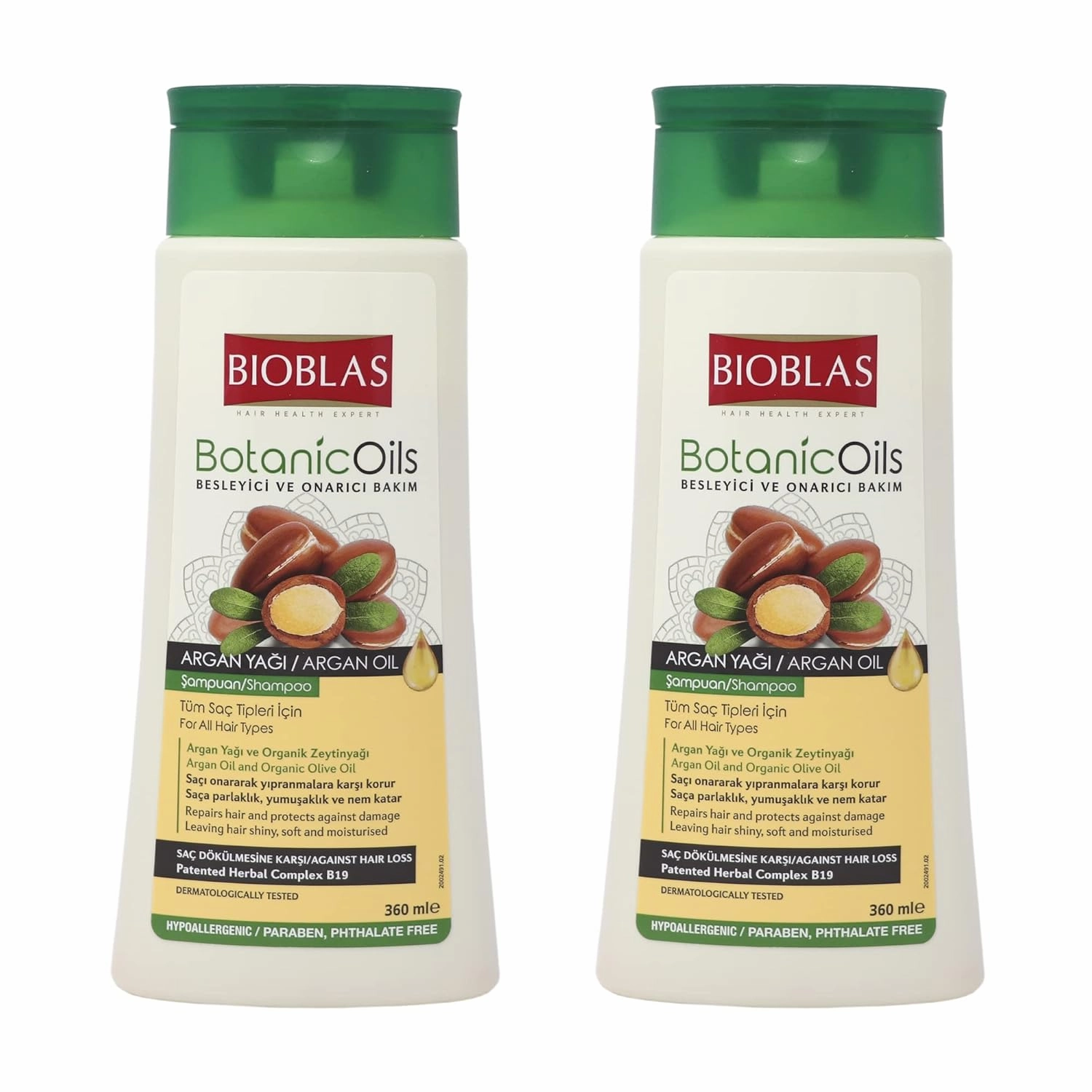 Argan Oil & Organic Olive Oil Shampoo for Women & Men - Hydrating, Repairing, Strengthening Hair Growth Shampoo - Hypoallergenic, Paraben & Dye Free - All Hair Types - 2 Pack