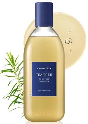 AROMATICA Tea Tree Purifying Shampoo 13.53fl.oz./400ml, Tea Tree Shampoo for Oily Hair and Scalp, Sulfate Free, Vegan
