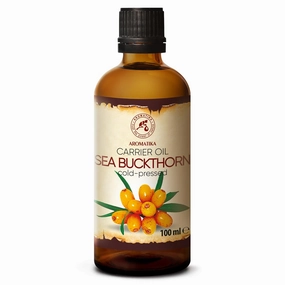 AROMATIKA Sea Buckthorn Oil 3.4 Fl Oz - Pure & Natural - Hippophae Rhamnoides - Carrier Oil for Essential Oils - Base Oil for Nails - Hair - Face & Body Care
