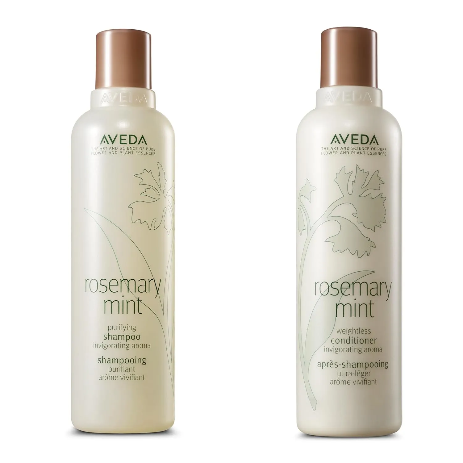 Aveda Rosemary Mint Purifying Shampoo & Conditioner Duo | Clarifying Shampoo | Lightweight Conditioner | Normal to Oily Hair | Fine to Medium Hair Types | 97% Naturally Derived*, 8.5 Fl Oz (Pack of 2)