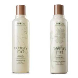 Aveda Rosemary Mint Purifying Shampoo & Conditioner Duo | Clarifying Shampoo | Lightweight Conditioner | Normal to Oily Hair | Fine to Medium Hair Types | 97% Naturally Derived*, 8.5 Fl Oz (Pack of 2)