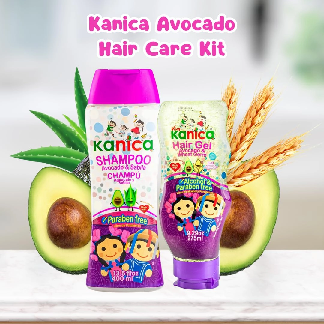 Avocado Hair Care Kit - Nourishing Products for Kids & All Hair Types - 13.5oz Shampoo, 9.29oz Gel