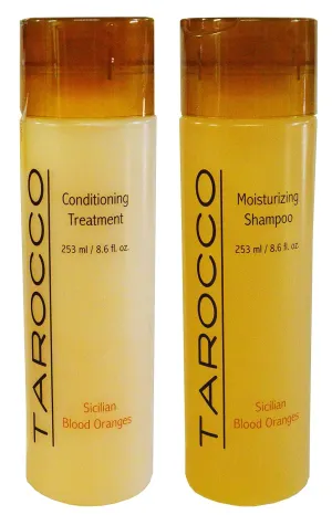 Baronessa Cali Tarocco Hair Care Set: Sicilian Blood Oranges Shampoo and Conditioner - Clean, Shiny, Manageable Hair - 8.6 Ounce