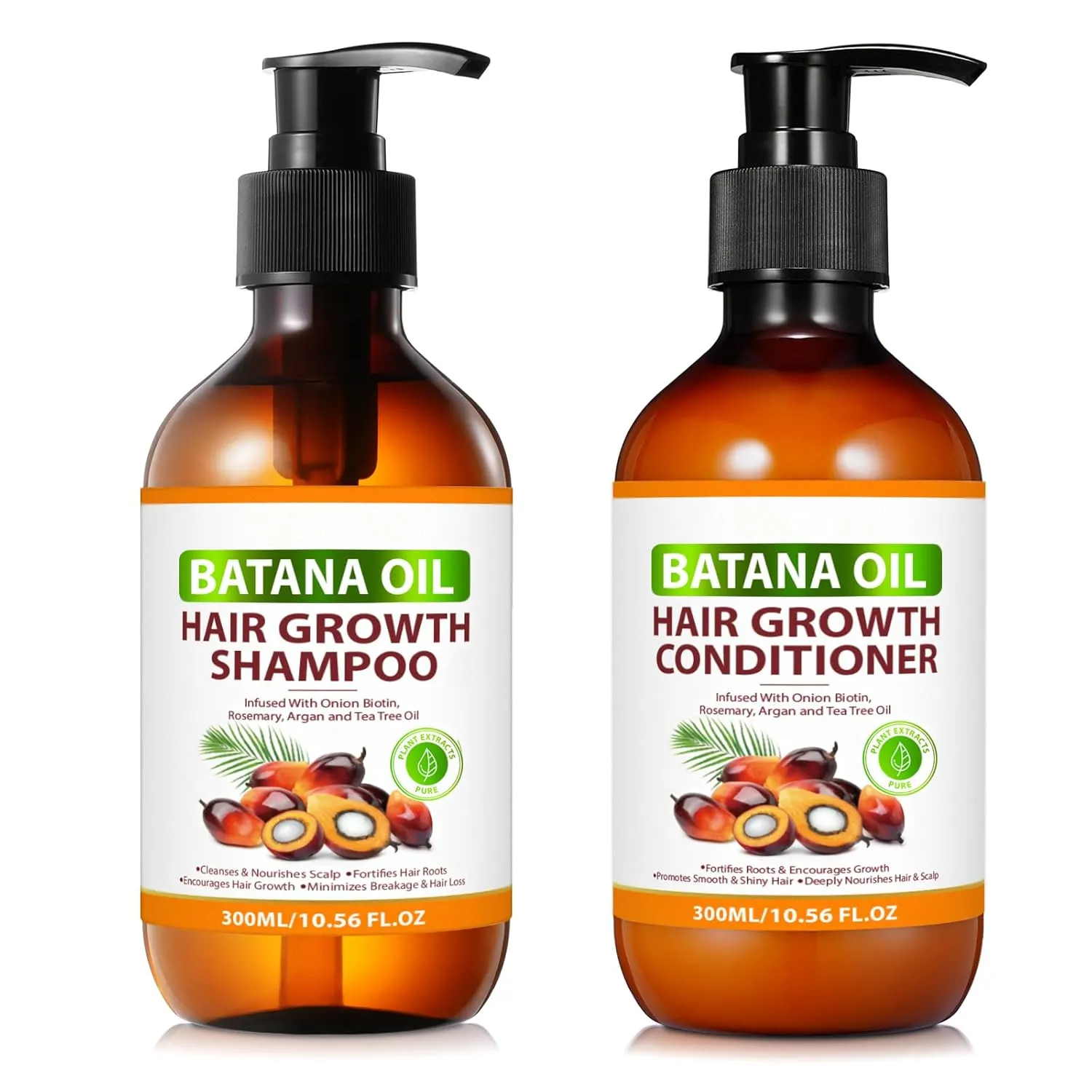 Batana Oil Shampoo and Conditioner for Hair Growth, Anti-Thinning & Deep Moisturizing Cleanses and Helps Strengthen Weak and Brittle Hair for Women Men