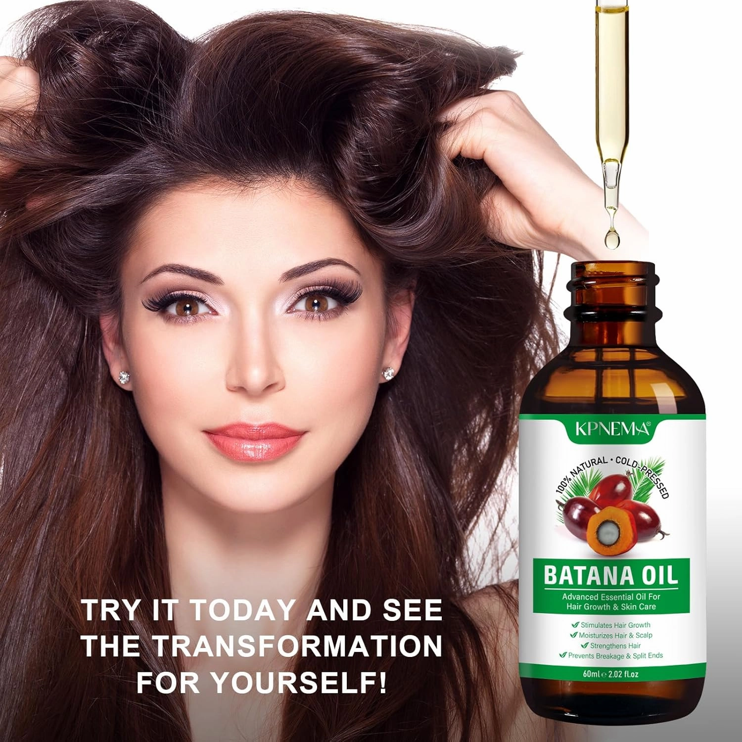 Batana Oil for Hair Growth, 2 Pack 100% Pure Natural Organic, Moisturizing Skin and Hair Care for Dryness and Roughness, Anti-aging (2.02 Fl Oz (Pack of 2))