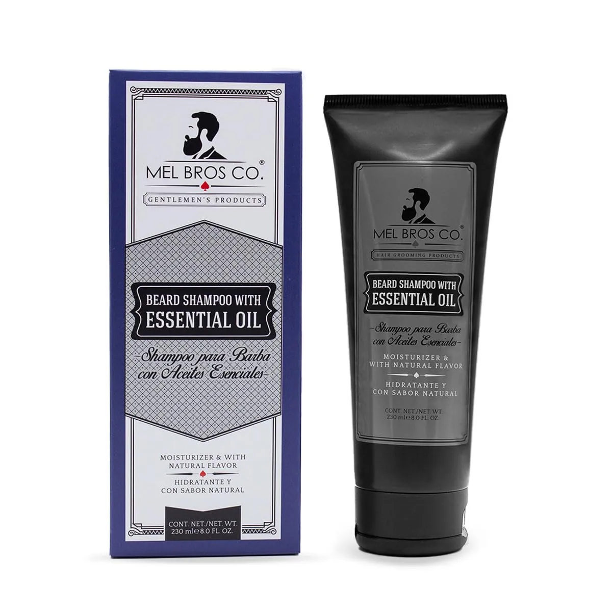 Beard Shampoo with Essential Oils 8 oz - Moisturizer with Natural Flavor