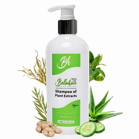 Bellahair Organic Sulfate-Free Tea Tree Shampoo for Curly, Thinning, Color-Treated & Dry Hair – Hair Growth, Frizz Control, Hydration & Volume – Natural Moisturizing Shampoo for Men & Women