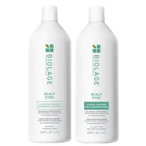 Biolage Scalp Sync Clarifying Shampoo and Universal Conditioner Set - Residue & Buildup Remover, For Oily Scalp, Fermented Tea & Glycolic Acid, Vegan & Paraben-Free