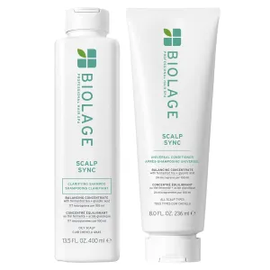 Biolage Scalp Sync Clarifying Shampoo and Universal Conditioner Set - Residue & Buildup Remover, For Oily Scalp, Fermented Tea & Glycolic Acid, Vegan & Paraben-Free