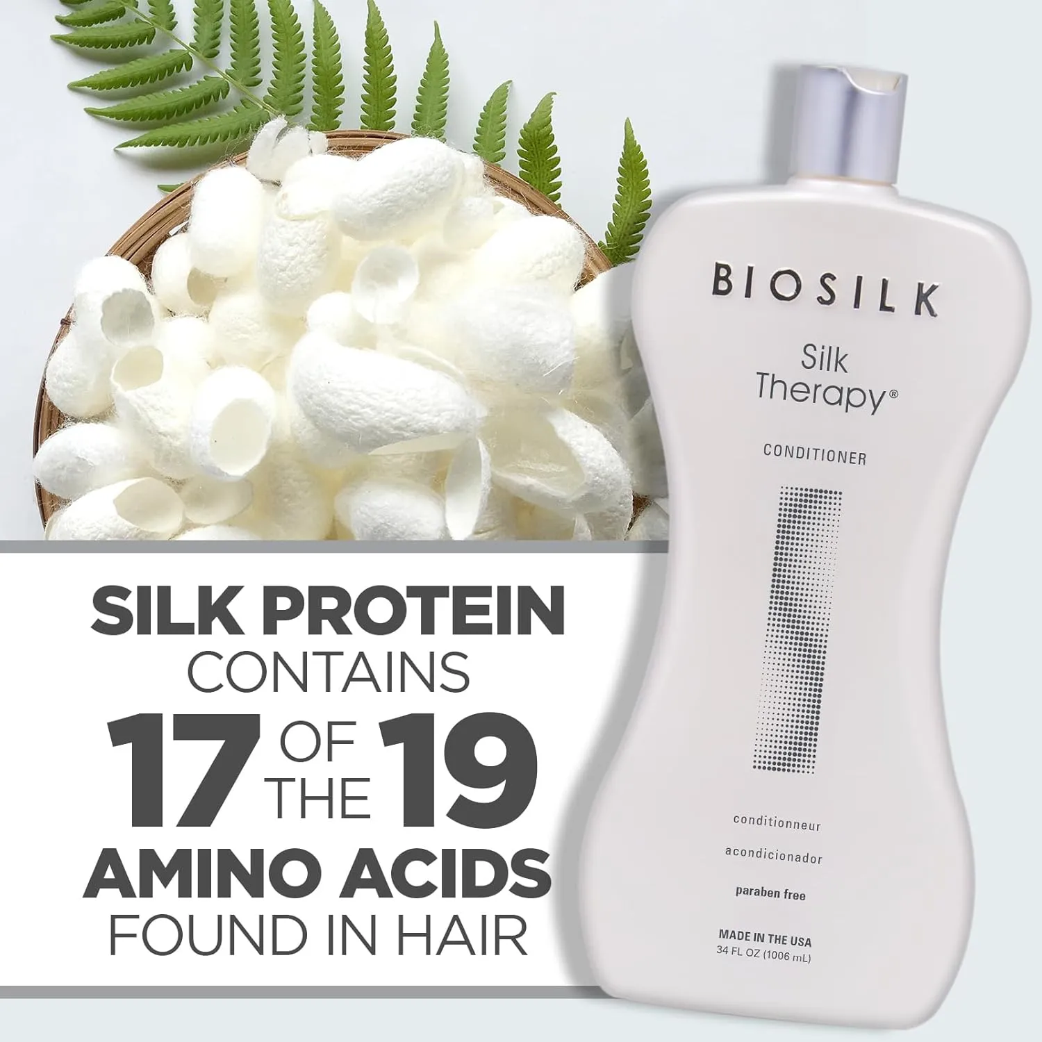 BioSilk Silk Therapy Conditioner, Moisturizes & Conditions Hair For Incredible Shine, Sulfate, Paraben, & Cruelty-Free, 34 Oz