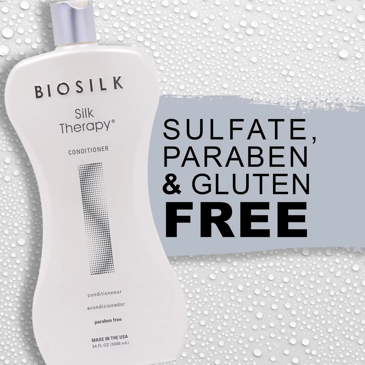 BioSilk Silk Therapy Conditioner, Moisturizes & Conditions Hair For Incredible Shine, Sulfate, Paraben, & Cruelty-Free, 34 Oz