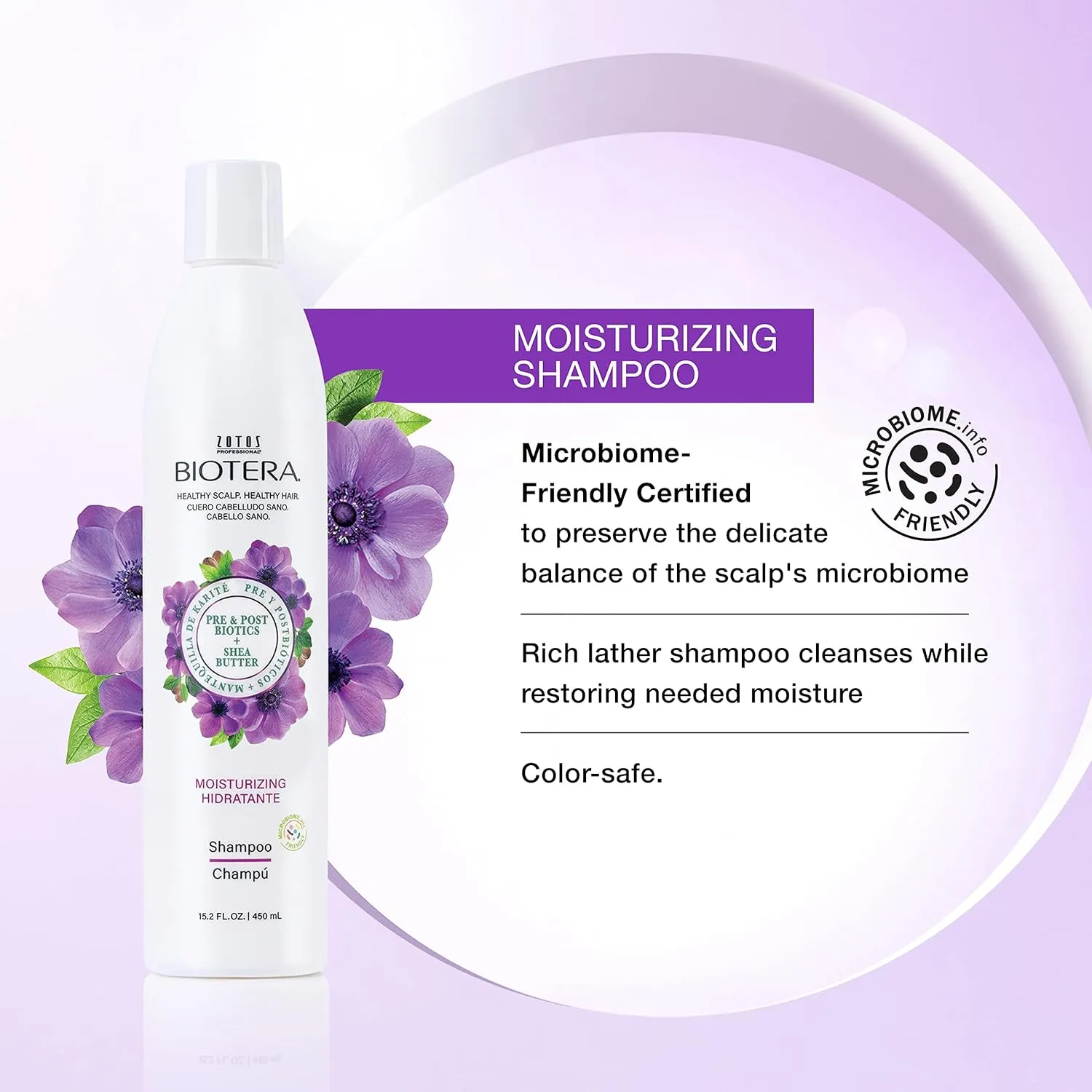 Biotera Moisturizing Shampoo | Hydrates & Moisturizes Dry, Medium, Fine Hair | Microbiome Friendly | Vegan & Animal Test Free | Paraben Free | Color-Safe