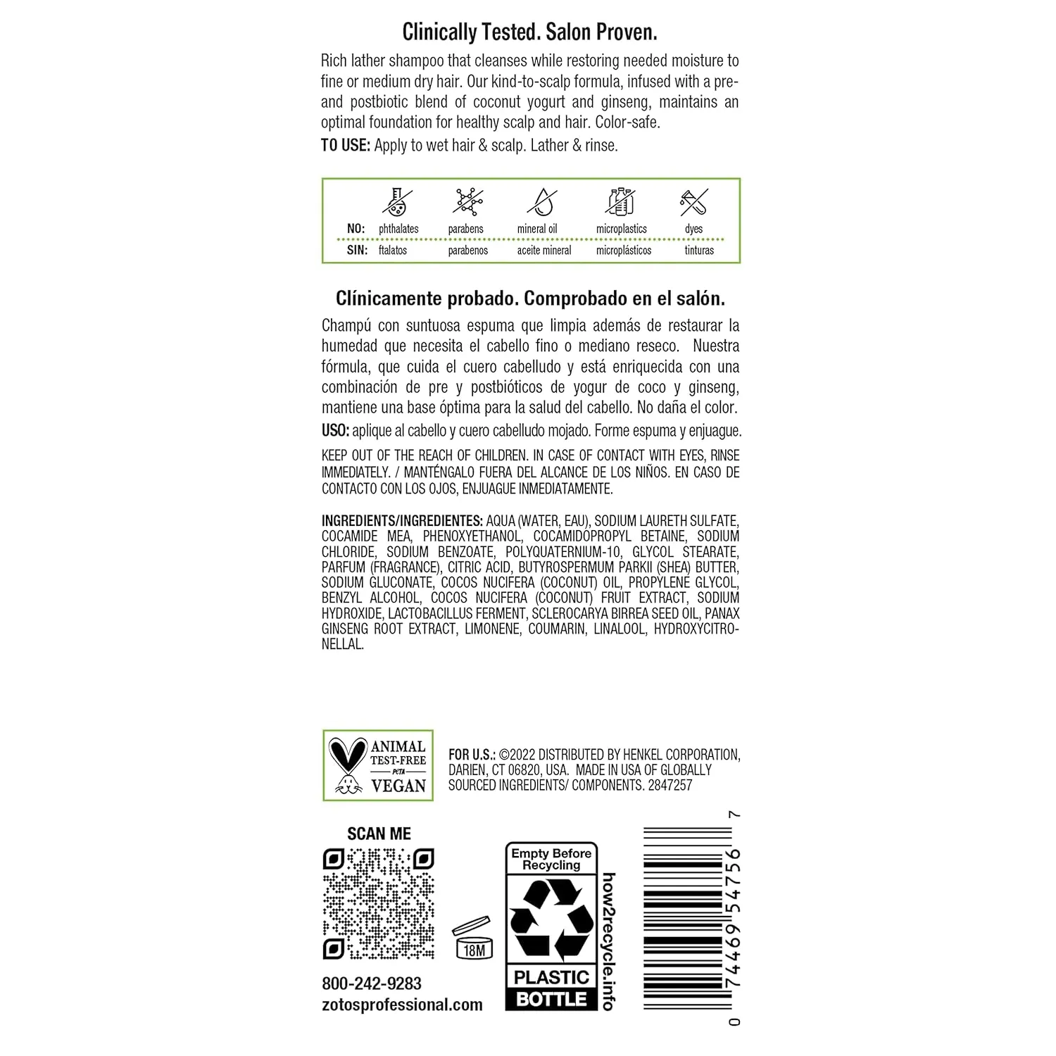 Biotera Moisturizing Shampoo | Hydrates & Moisturizes Dry, Medium, Fine Hair | Microbiome Friendly | Vegan & Animal Test Free | Paraben Free | Color-Safe