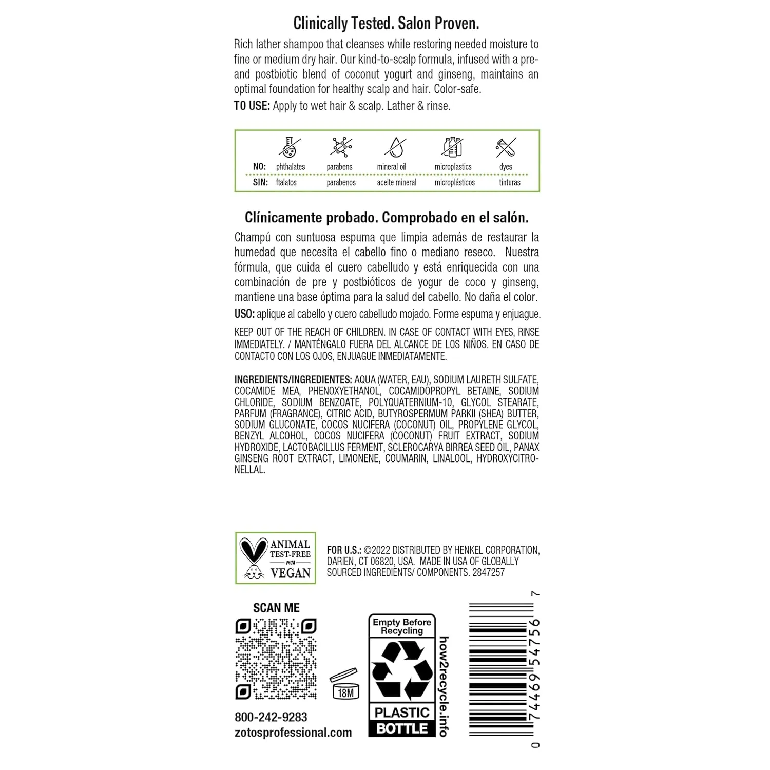 Biotera Moisturizing Shampoo | Hydrates & Moisturizes Dry, Medium, Fine Hair | Microbiome Friendly | Vegan & Animal Test Free | Paraben Free | Color-Safe