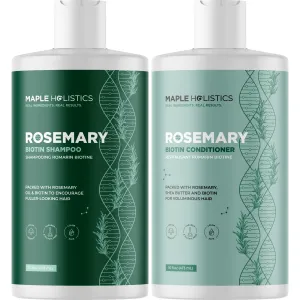 Biotin Rosemary Shampoo and Conditioner Set - Vegan Sulfate Free Biotin Shampoo and Conditioner Set Hair Growth Complex with Volumizing Rosemary Essential Oil for Fine Weak & Dull Hair