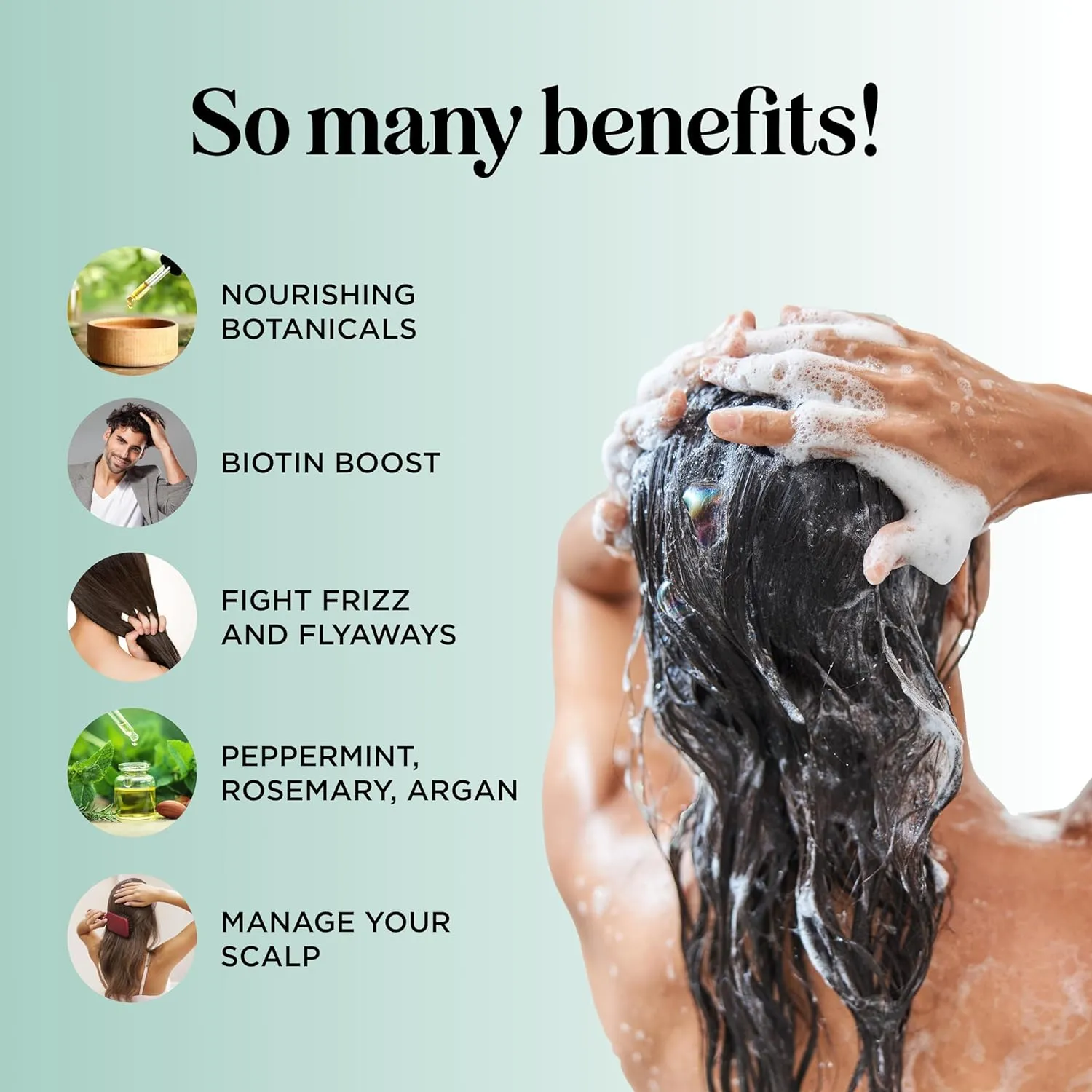 Biotin Rosemary Shampoo and Conditioner Set - Vegan Sulfate Free Biotin Shampoo and Conditioner Set Hair Growth Complex with Volumizing Rosemary Essential Oil for Fine Weak & Dull Hair