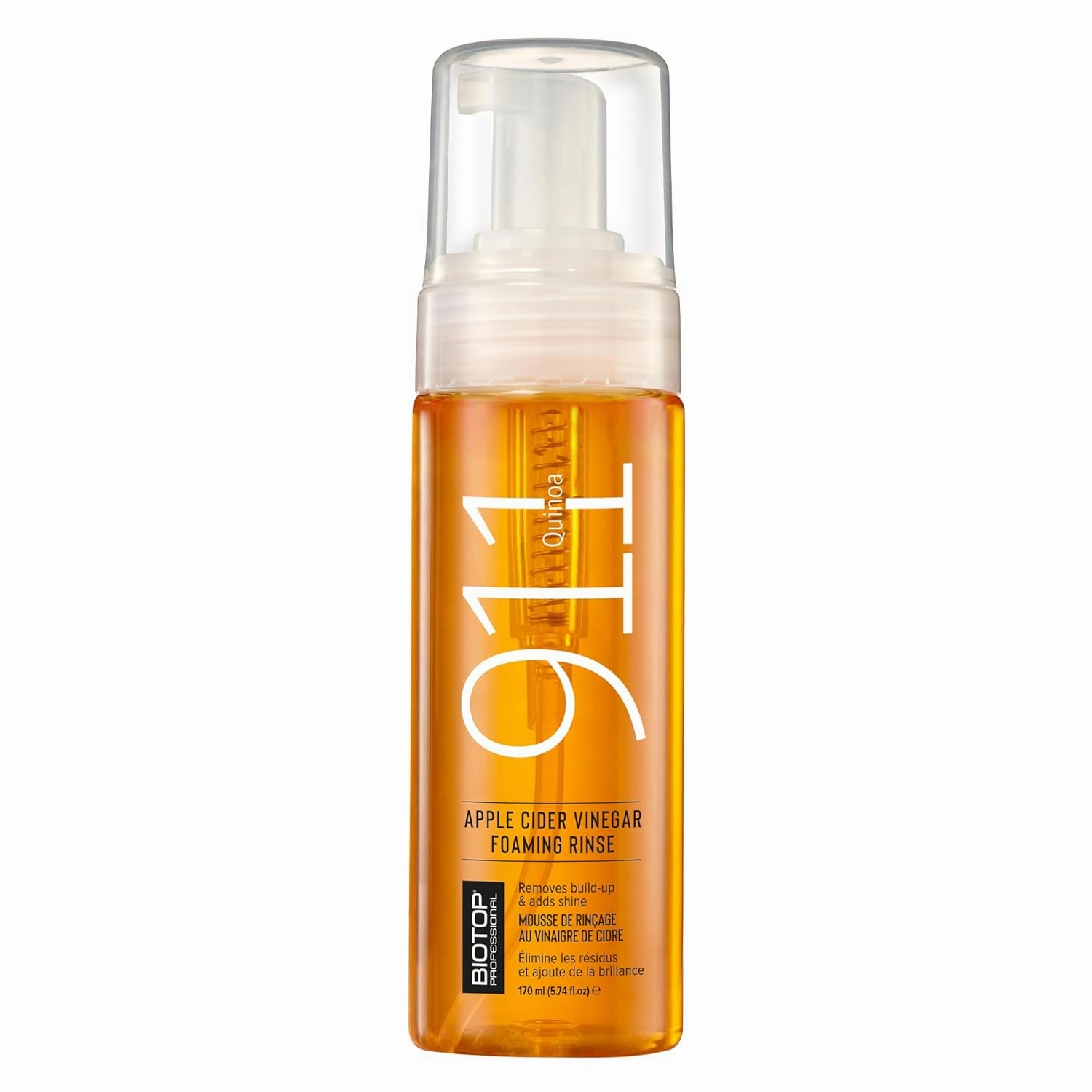 Biotop Professional 911 Quinoa Apple Cider Vinegar Rinsing Foam - Clarifying Hair Detox and Build Up Remover - For Dry, Sensitive or Itchy Scalp - (5.74 Fl Oz/170ml)