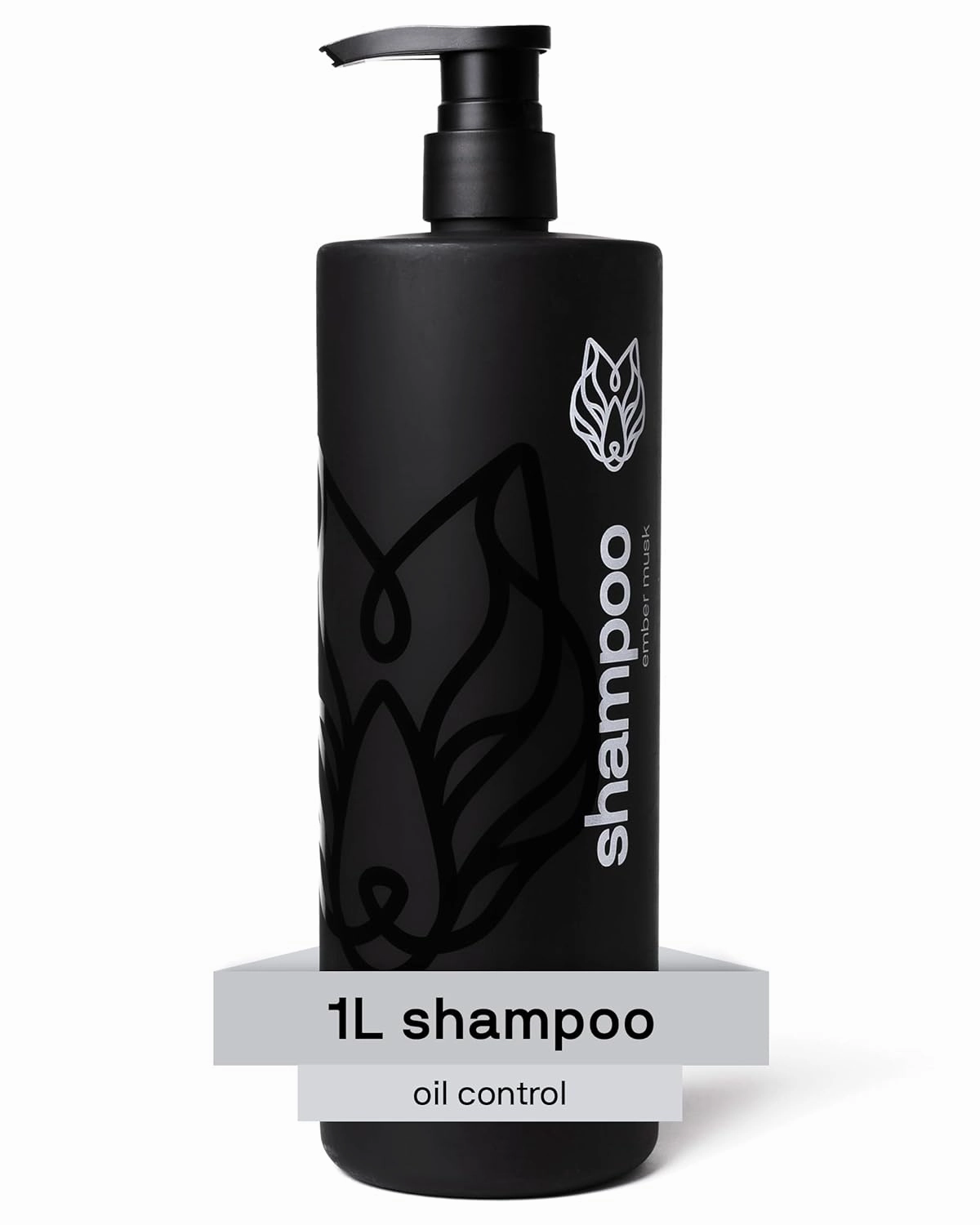 Black Wolf Mens Shampoo for Oily Hair, 33.8 Fl Oz - Charcoal-Infused Oil Control Shampoo with Moisturizing & Deep Cleansing Formula Hydrates & Nourishes Scalp - Daily Hair Care for Men