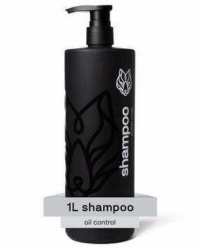 Black Wolf Mens Shampoo for Oily Hair, 33.8 Fl Oz - Charcoal-Infused Oil Control Shampoo with Moisturizing & Deep Cleansing Formula Hydrates & Nourishes Scalp - Daily Hair Care for Men