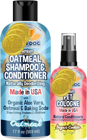Bodhi Dog Oatmeal Shampoo 17oz   Sugar Cookie Cologne 4oz Bundle