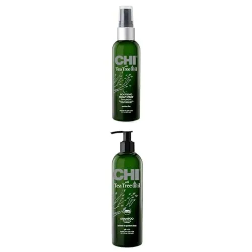 Bundle of CHI Tea Tree Oil Soothing Scalp Spray, Moisturizing Spray For Relieving Irritation & Itching, Sulfate, Paraben, & Cruelty-Free, 3 Oz   CHI Tea Tree Oil Shampoo,11.5 FL Oz