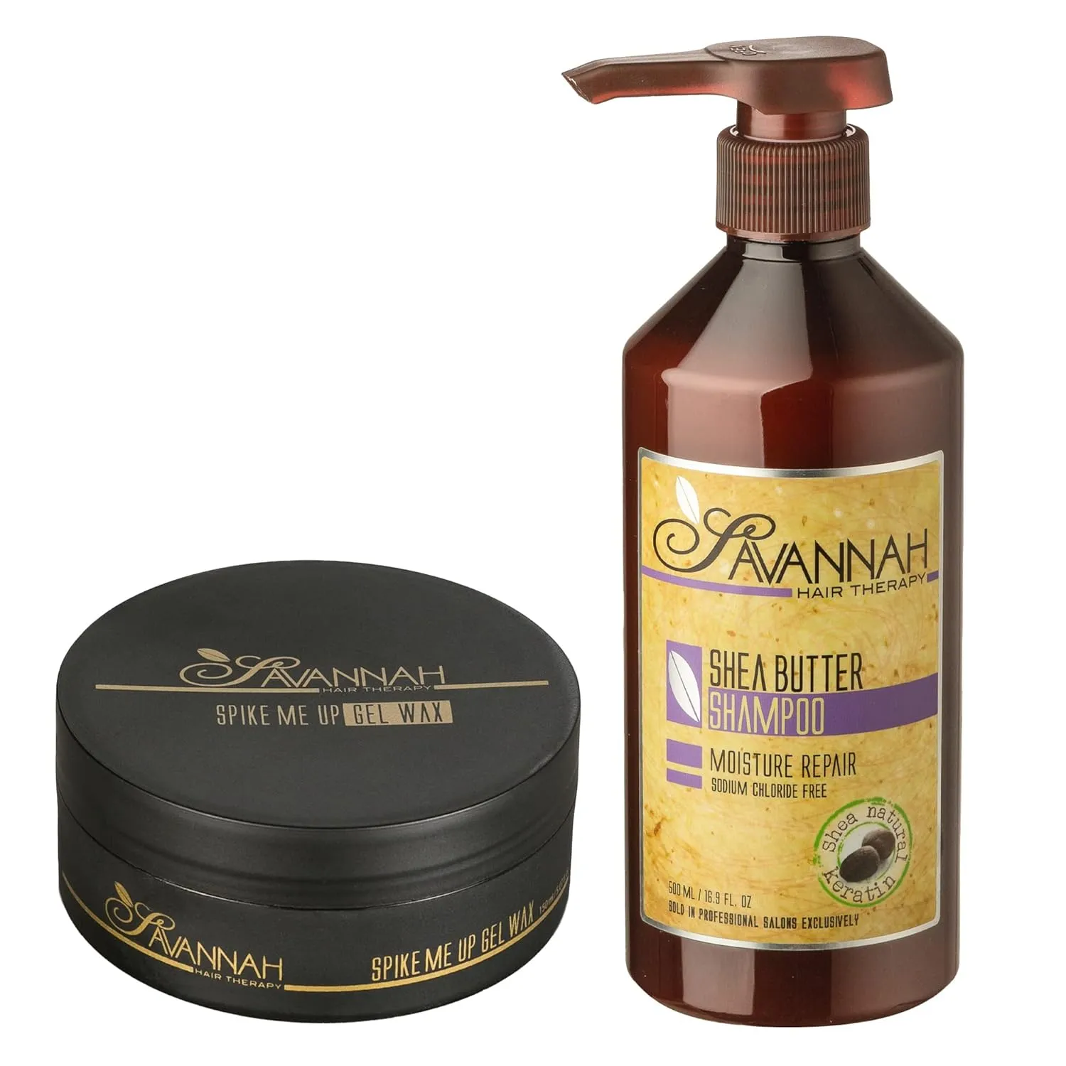 Bundle: Shea Butter Shampoo - 16.9 oz (500ml)   Spike Me Up Gel Wax 5.07 Oz (150ml) | For Men & Women