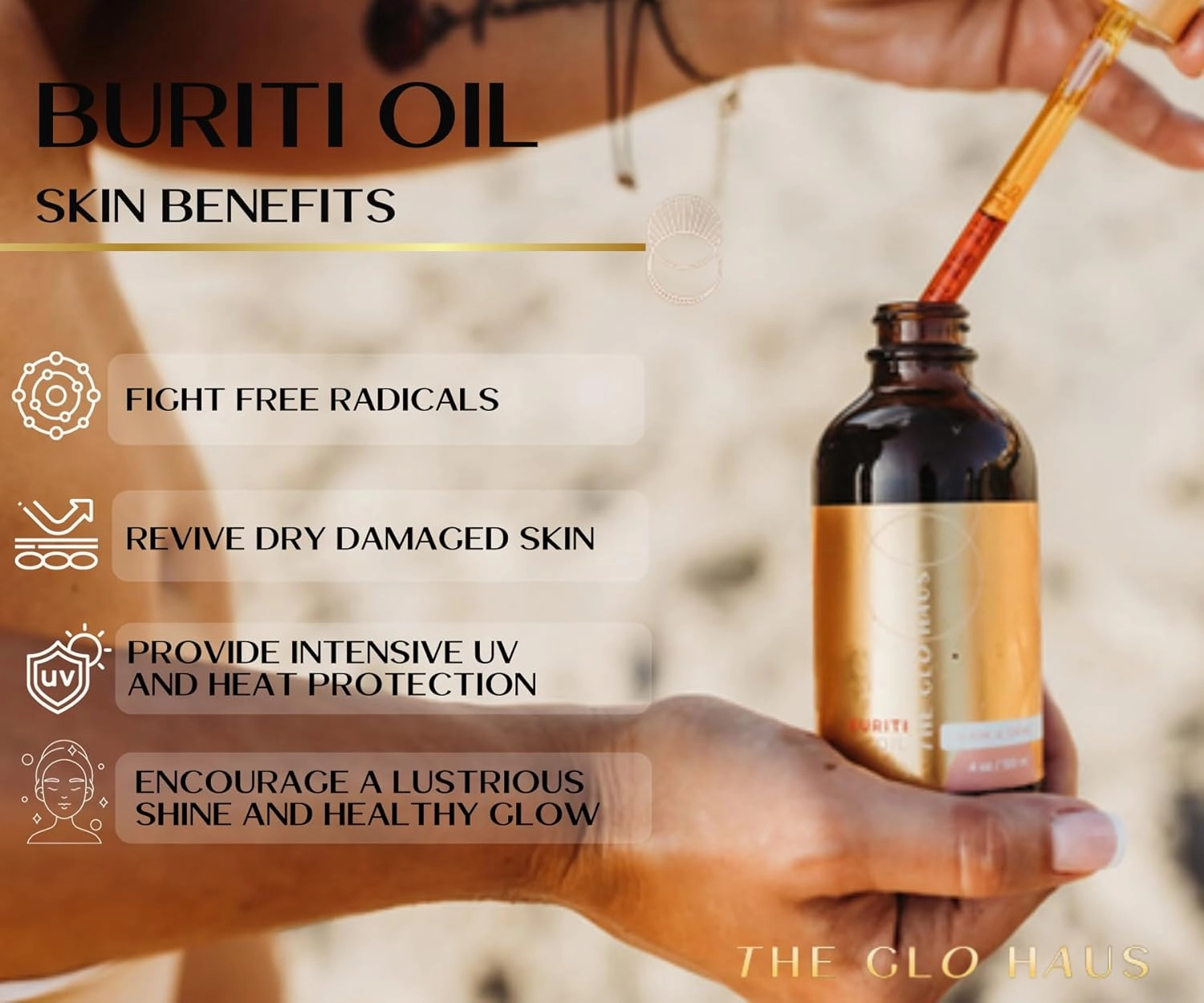 Buriti Oil Pure Brazilian Carrier Oil For Skin Face Hair & Nails.100% Pure Cold Pressed GMO Free. Rich With Vitamin E A & C Protects Hair & Skin From Sun Damage. 8 Fl Oz