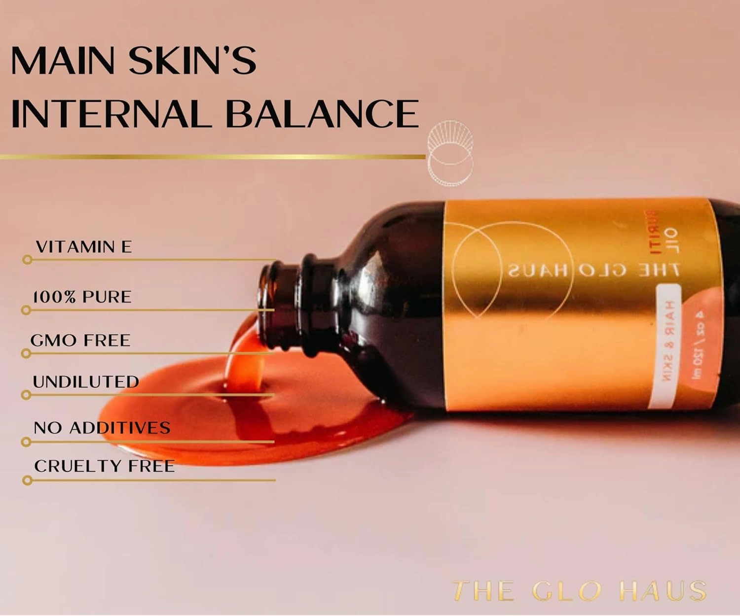 Buriti Oil Pure Brazilian Carrier Oil For Skin Face Hair & Nails.100% Pure Cold Pressed GMO Free. Rich With Vitamin E A & C Protects Hair & Skin From Sun Damage. 8 Fl Oz