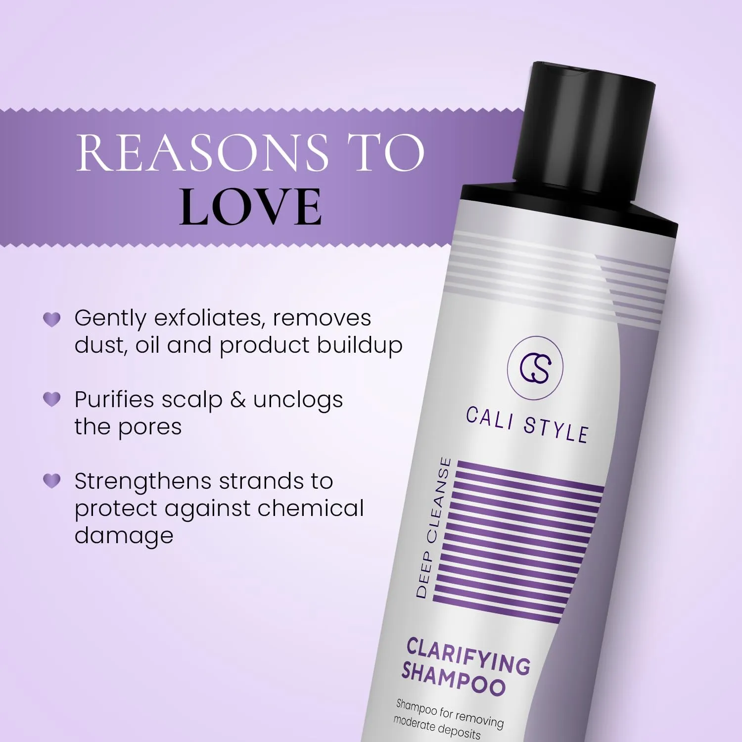 Cali Style Clarifying Shampoo | Deep Cleansing for All Hair Types | Removes Buildup, Dirt & Grease | Unclogs Pores | Paraben & Sulfate-Free | Improves Scalp Health (16.9 Fl. Oz)